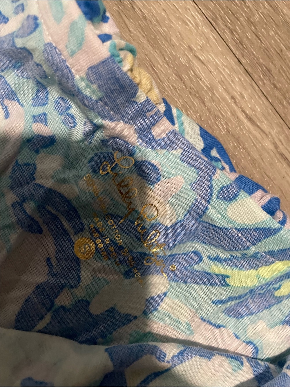Lilly Pulitzer Blue Multi-Print One-Shoulder Ruffle Top - Picture 2 of 2